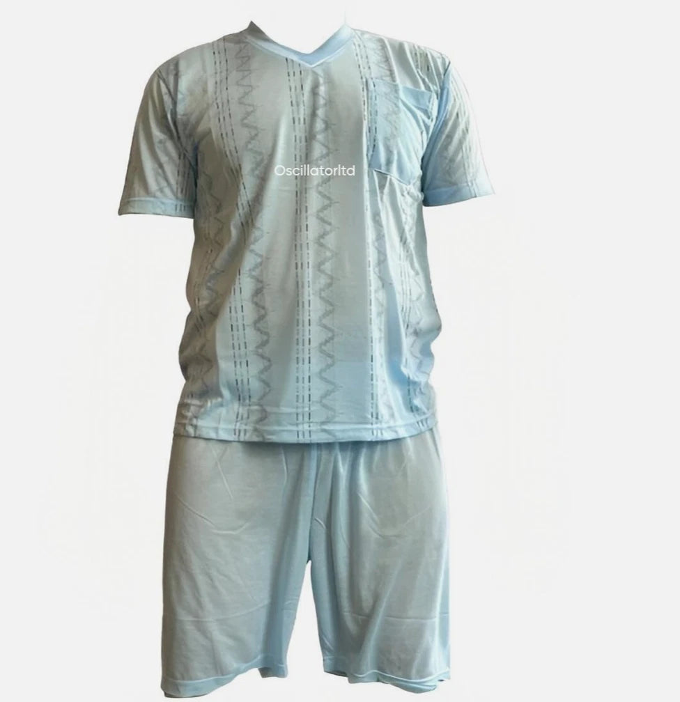 SUMMER Mens Pyjamas Shorts Set Nightwear Pjs Short Sleeve Loungewear Cotton Cool