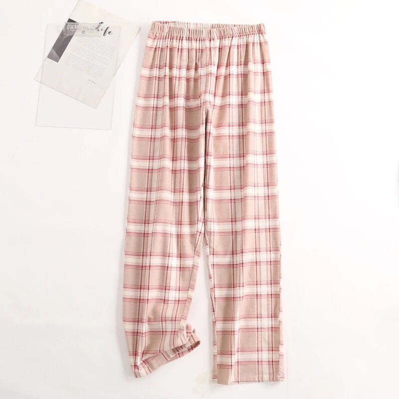 Men's Pajamas Set 100% Cotton Sleepwear Long Sleeve Button Top Pants Nightwear