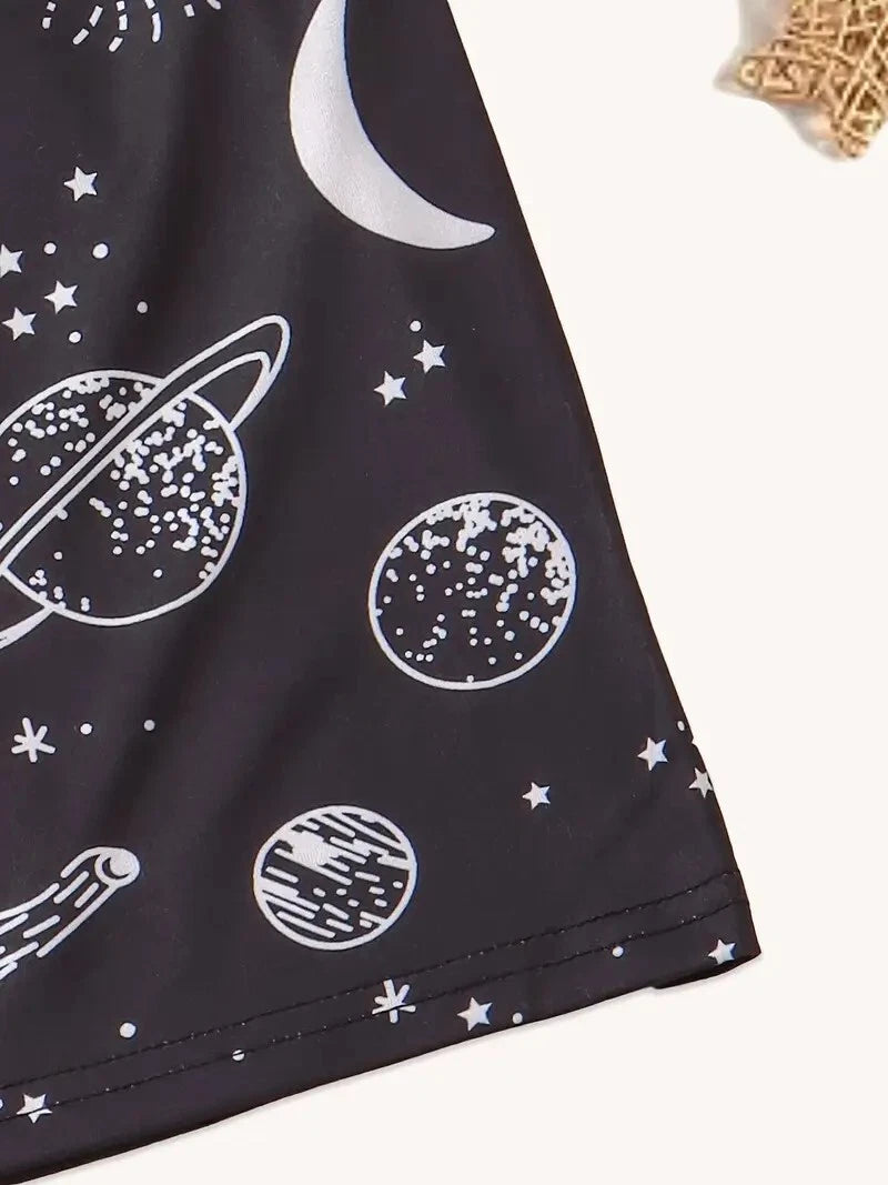 New Men's Galaxy Pajama Set - Size M to XXL - Short Sleeve & Shorts Comfy Soft