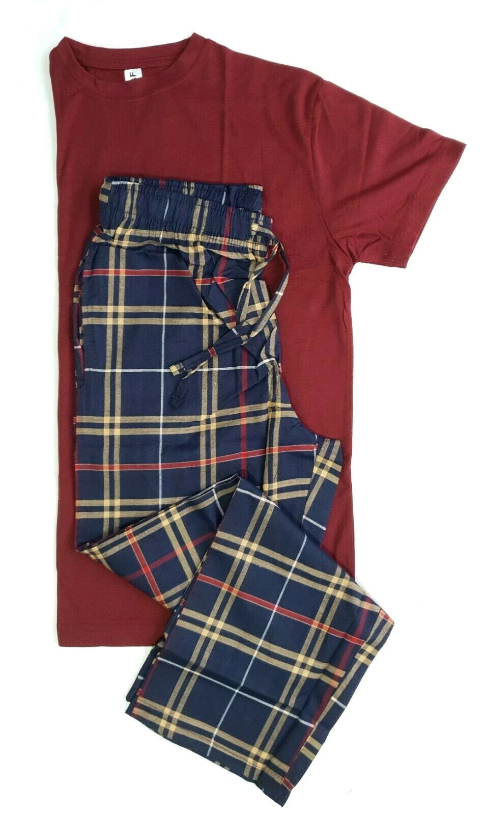 Mens Short Sleeve Pyjama Set Pj T-Shirt Pyjamas Loungewear Nightwear Sleepwear