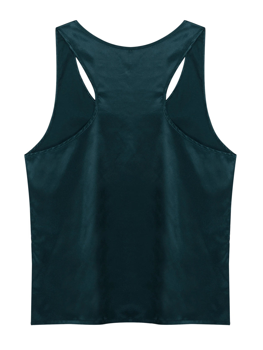 Mens Muscle Shirts Pajama Set Sexy Satin Sleepwear Tank Top Shorts Nightwear