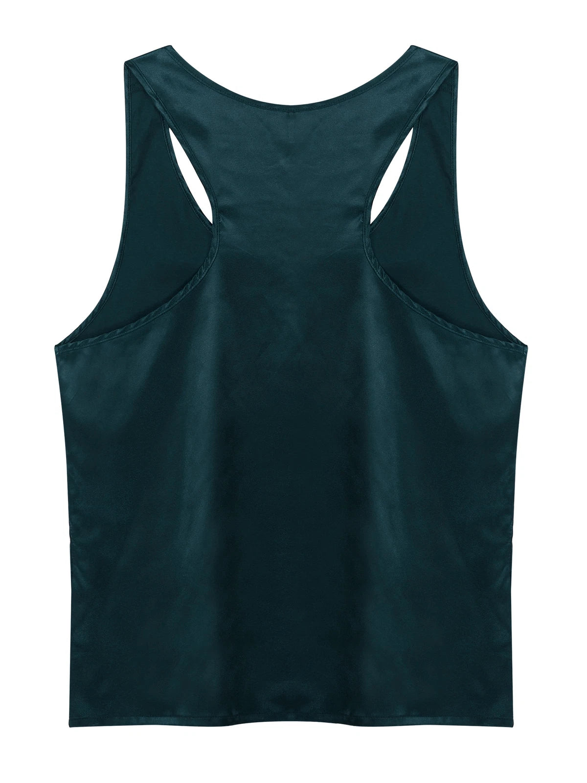 Mens Muscle Shirts Pajama Set Sexy Satin Sleepwear Tank Top Shorts Nightwear