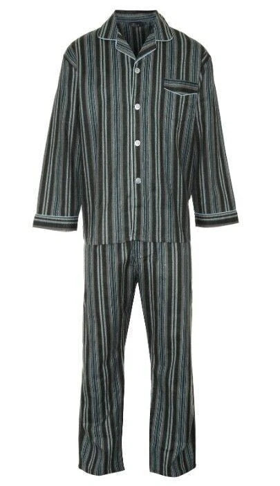 Mens WARM Brushed Cotton Pyjama Set   Winceyette champion/Kingston small-5XL