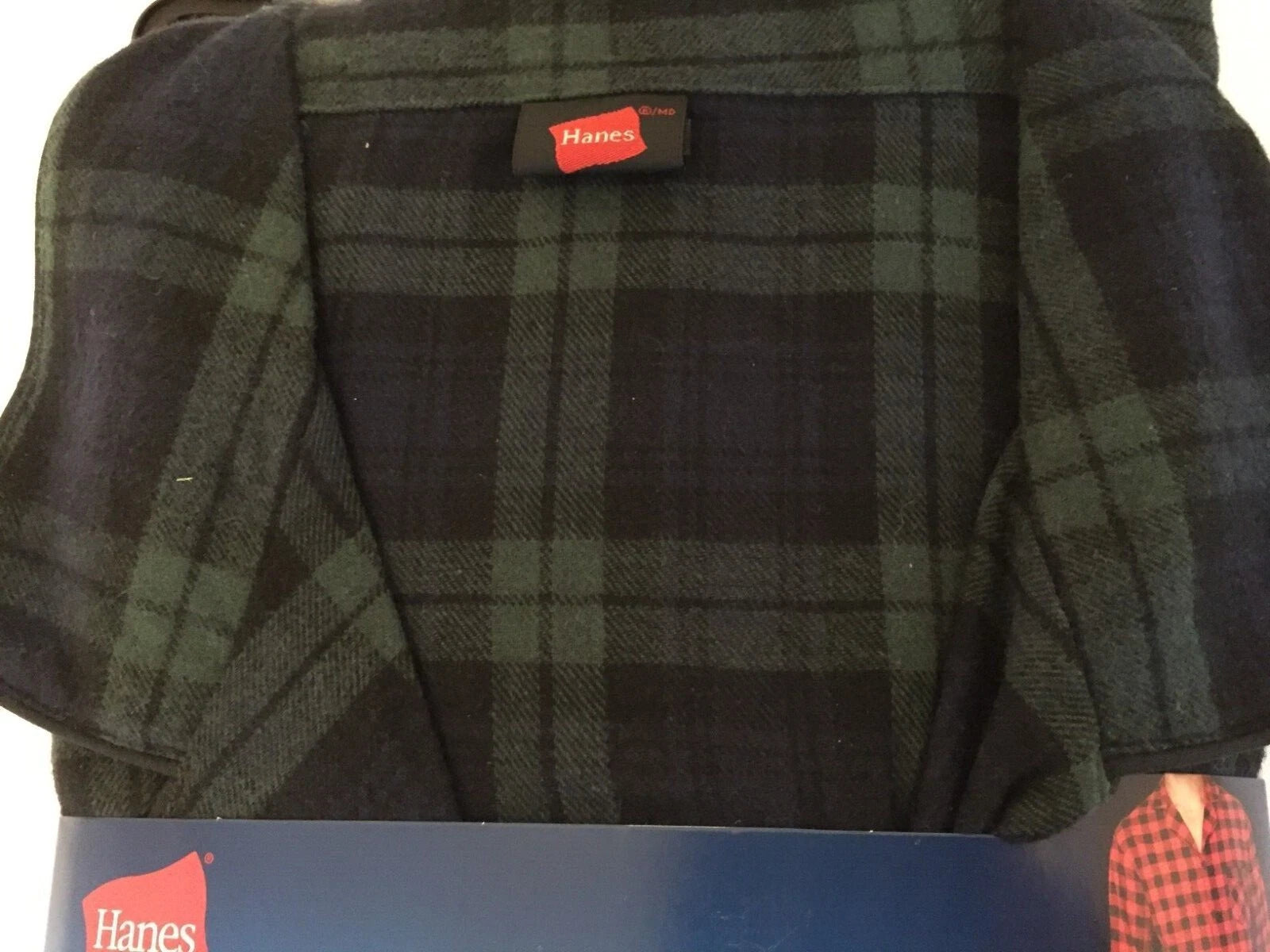 NWT Men's Hanes Flannel RED / BLACK Gray Plaid L/S Pant Set Pajamas PJs Cotton