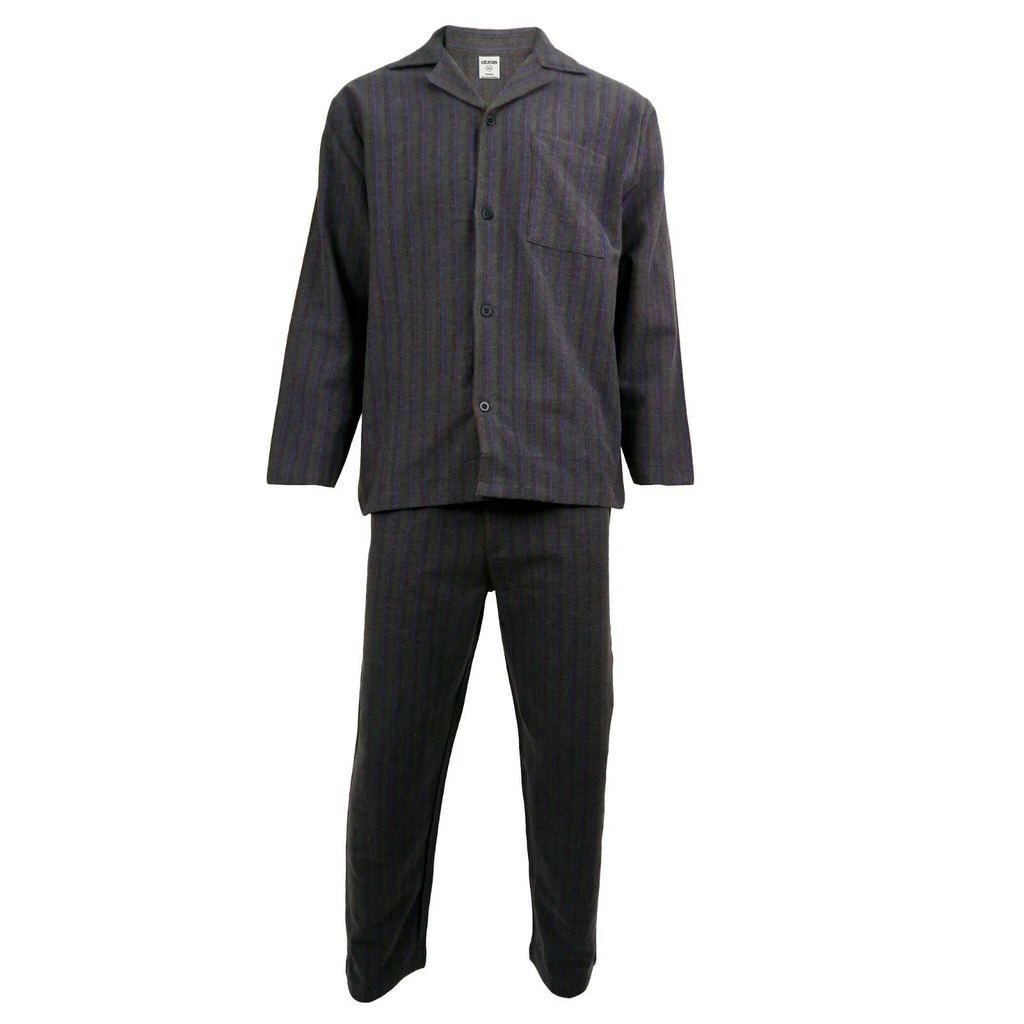 Mens Pyjamas Flannel/Brush Cotton Warm PJ Pyjama Set PJS Sizes S-4XL Nightwear
