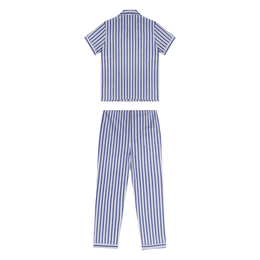 Mens Homewear 2pcs Pajama Set Sleep Sleepwear Shirt Nightgown Button Down Suits