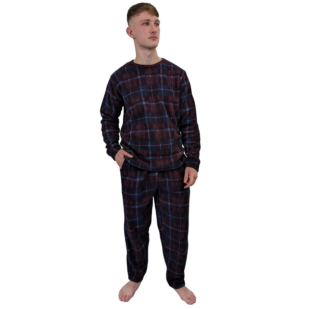 Men's Pyjama Set Fairisle Comfort Fleece Design PJS Soft Warm 2 PC S-4XL L/S PJ