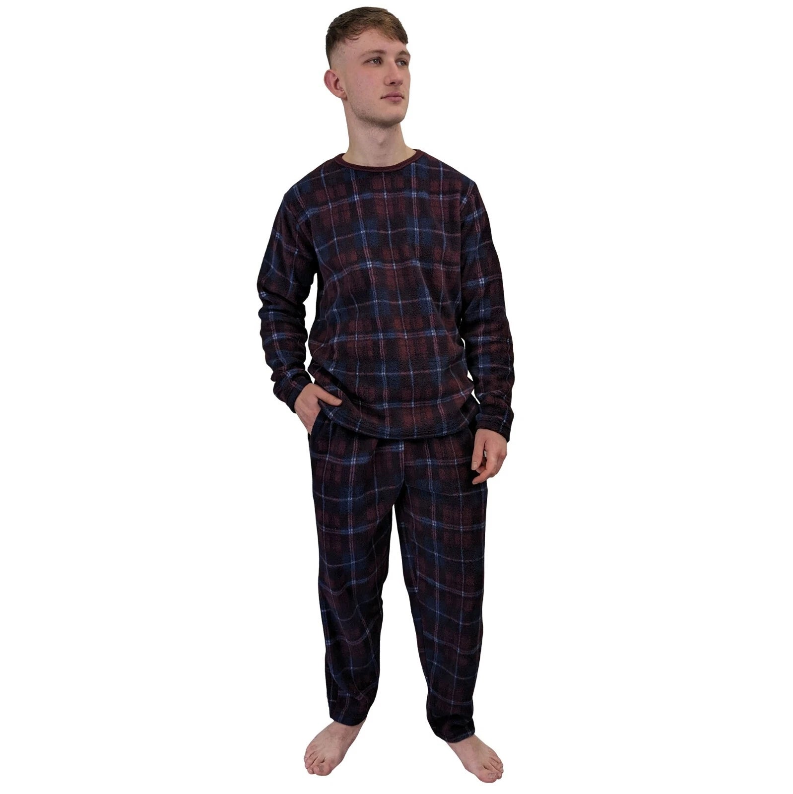 Men's Pyjama Set Fairisle Comfort Fleece Design PJS Soft Warm 2 PC S-4XL L/S PJ