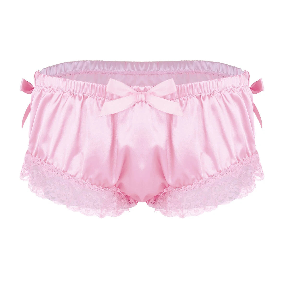 Men Ruffled Lingerie Set Cami Straps Bandeau Bra Thong 2Pcs Crossdresser Pajamas
