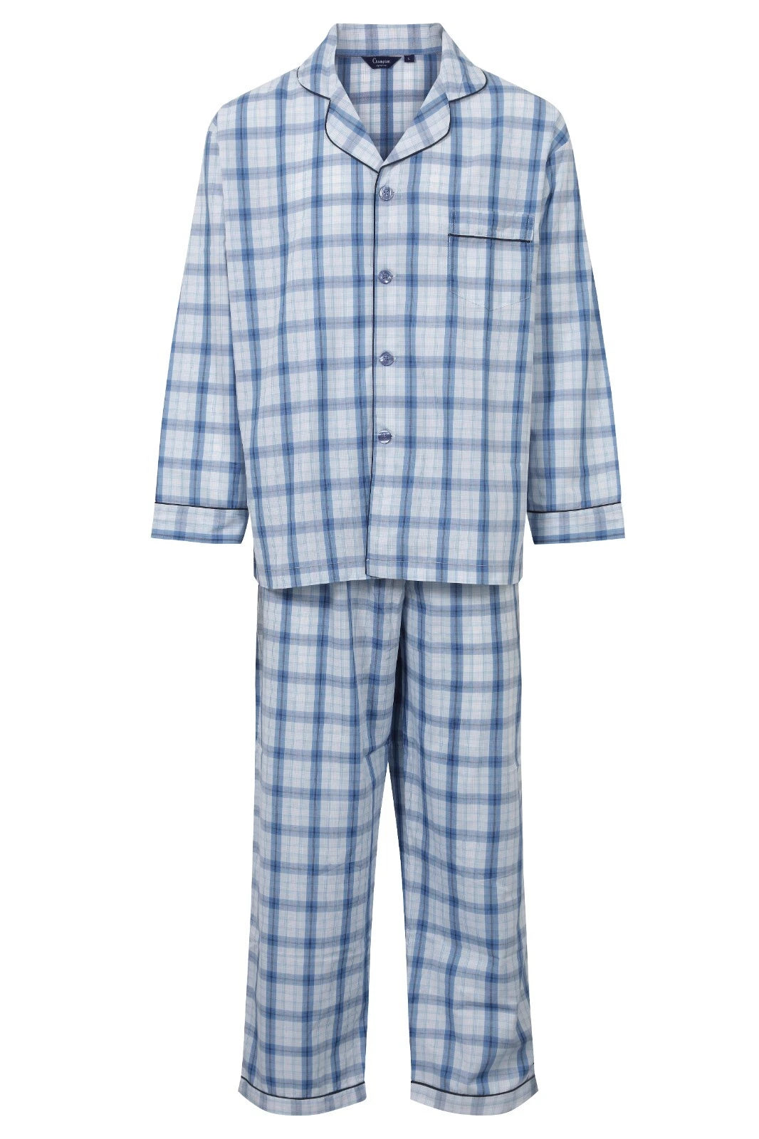 Mens Long Traditional Pyjamas 2 Piece Classic Set Hospital Top+Bottoms Nightwear