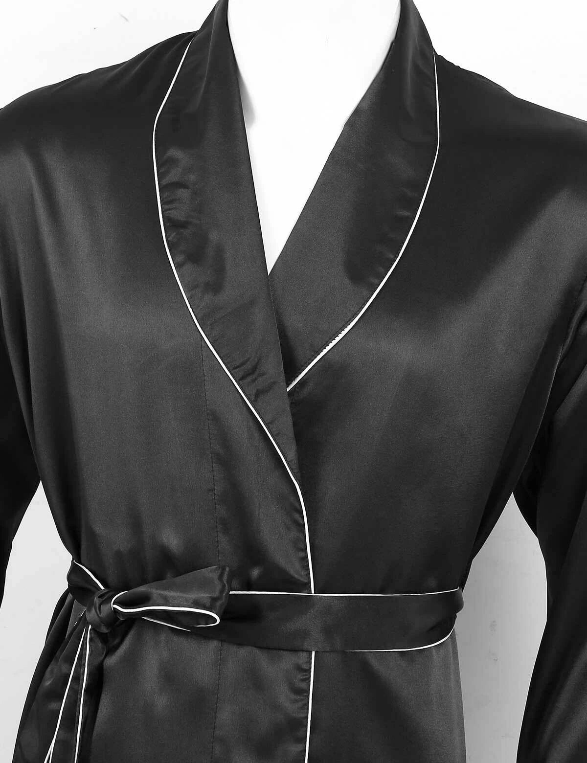 Men Silk Satin Pajamas Set Shirt Top Shorts Pants Long Robe Sleepwear Nightwear