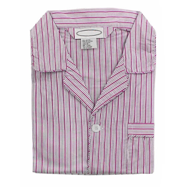 Men's Cotton Blend Button Up 2 Piece Sleepwear Pajama Set