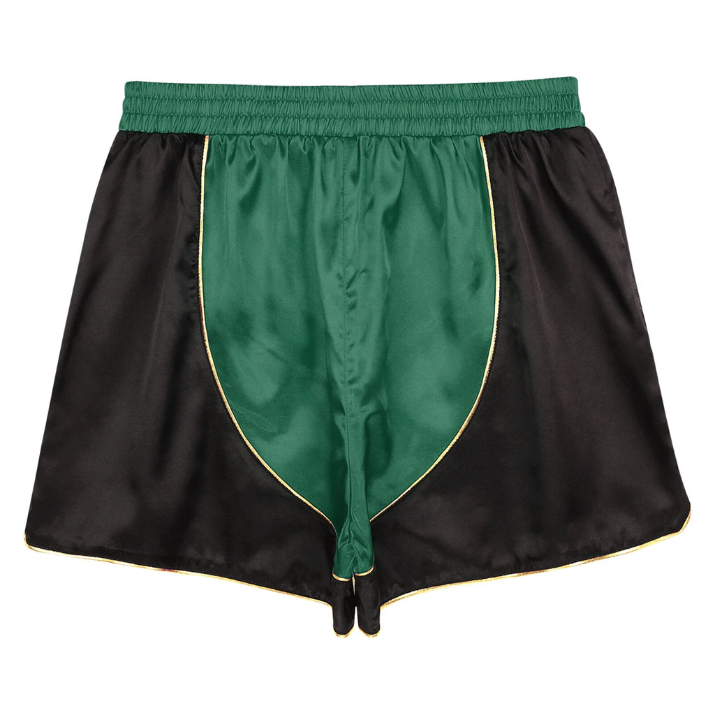 Men's Silk Satin Pajamas Set Vest Top and Boxer Shorts Sleepwear Home Loungewear