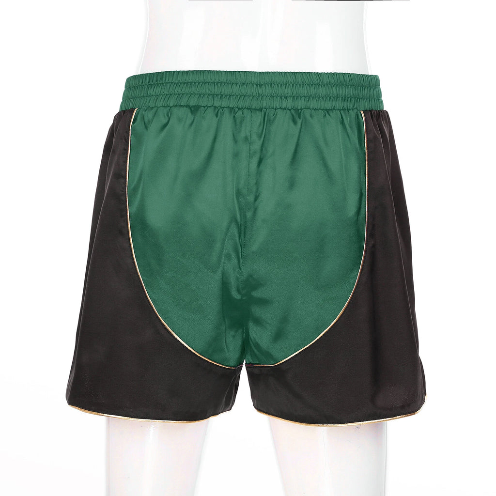 Men's Silk Satin Pajamas Set Vest Top and Boxer Shorts Sleepwear Home Loungewear