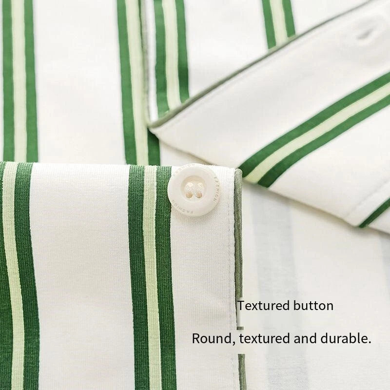Men's Pajama Set Striped Sleepwear Antibacterial Comfortable Fashion Long Sleeve