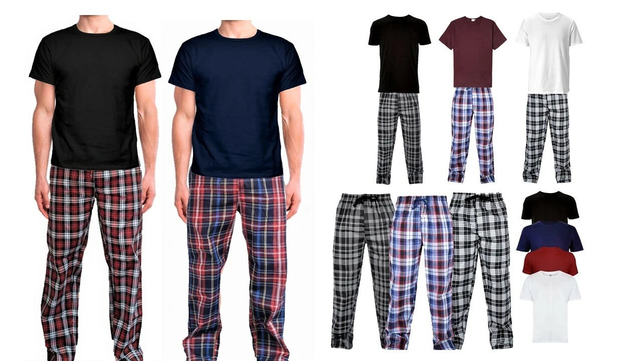 Mens Short Sleeve Pyjama Set Pj T-Shirt Pyjamas Loungewear Nightwear Sleepwear