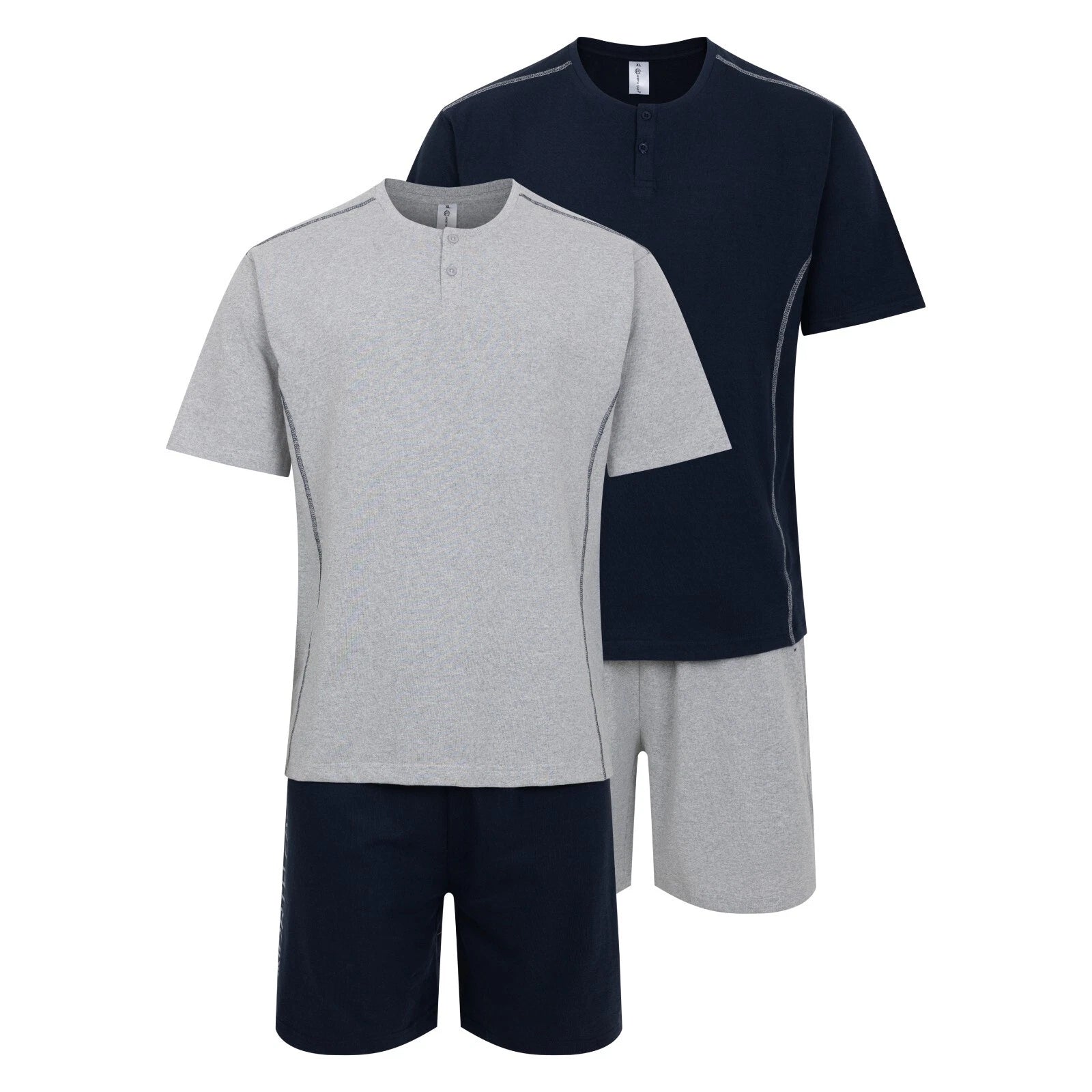 Mens 2 Pack Short Pyjamas Nightwear PJ Sets Twin Pack UK Sizes L XL XXL #N.E.