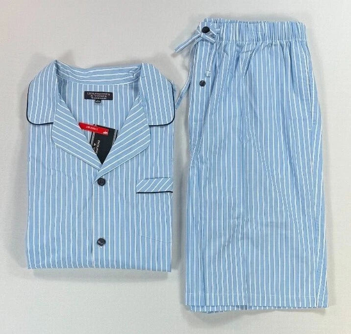 NEW Men's Roundtree & Yorke Big Man Sleepwear Pajama 2-Pc Set Shorts Shirt 2XB