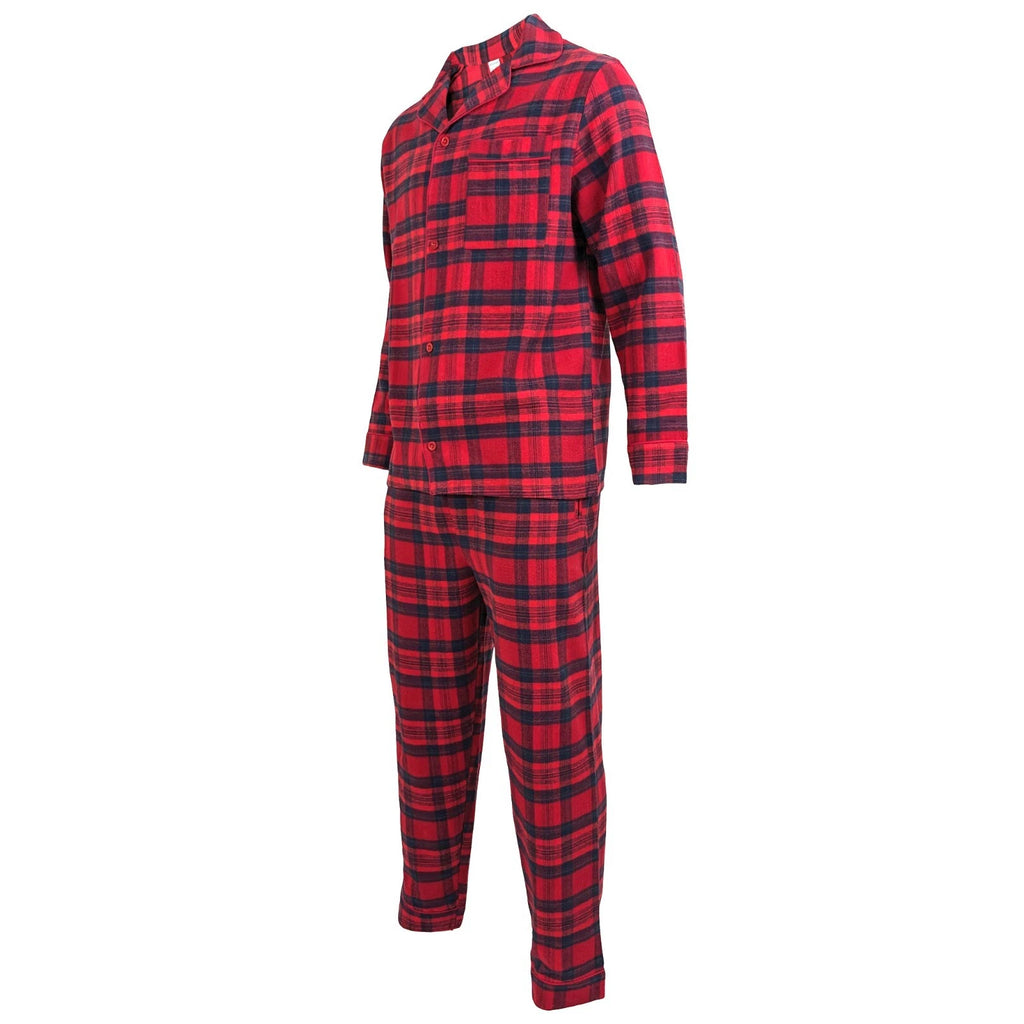 Mens Pyjamas Flannel/Brush Cotton Warm PJ Pyjama Set PJS Sizes S-4XL Nightwear