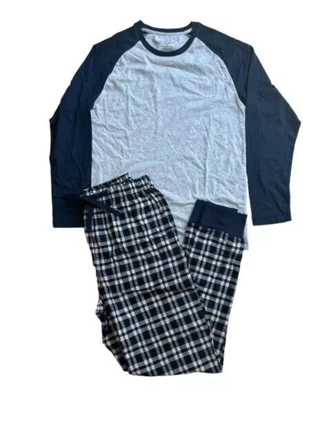 Weatherproof Men’s Cotton Long Sleeve 2 Piece Sleep Set  Pajama Lounge Set | B12