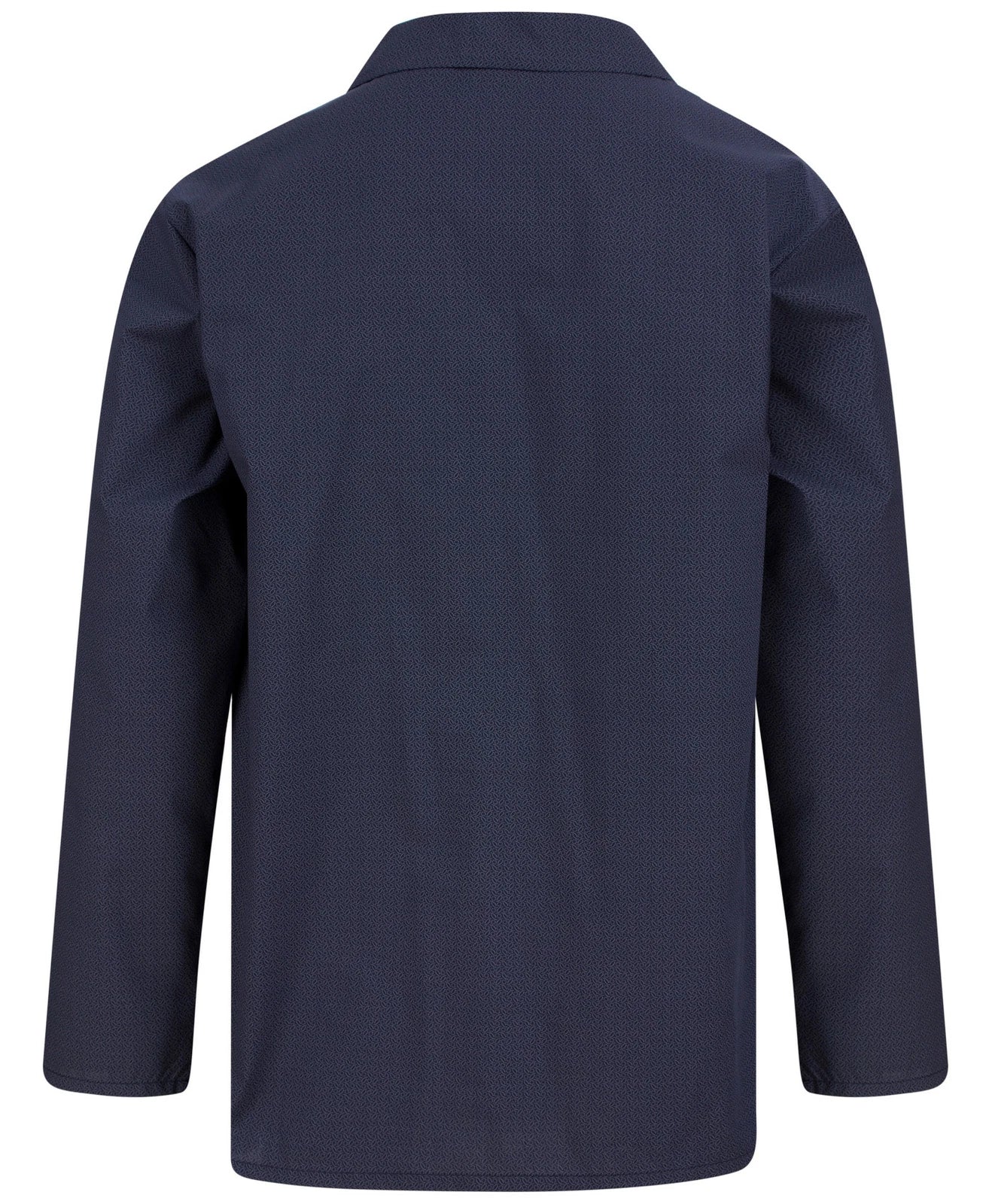 Walker Reid Mens Navy Geometric Leaf Pyjamas Traditional Long Sleeve Button PJs