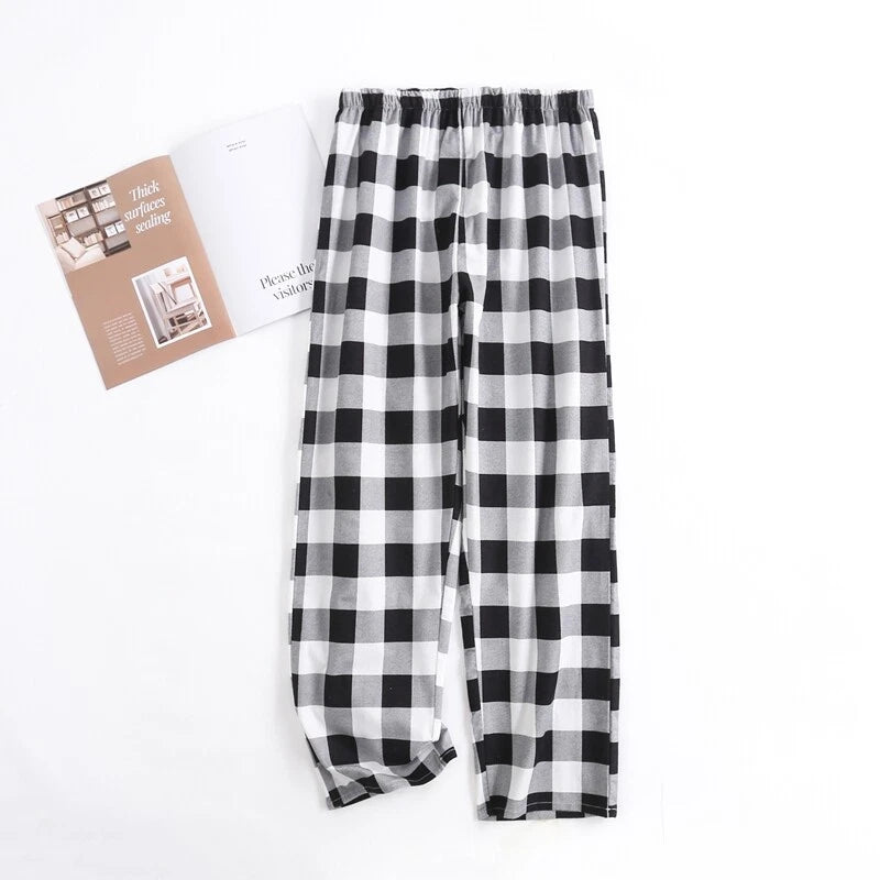 Men's Pajamas Set 100% Cotton Sleepwear Long Sleeve Button Top Pants Nightwear