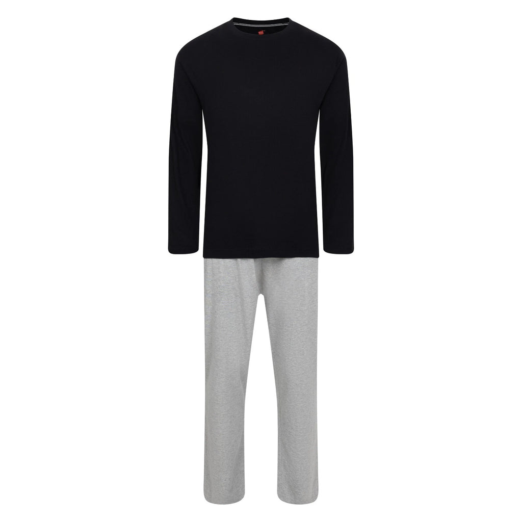 Mens Pyjamas Hanes Long Sleeve Long PJ Sets 5 Colours Sizes S - XXXXXL Brand New