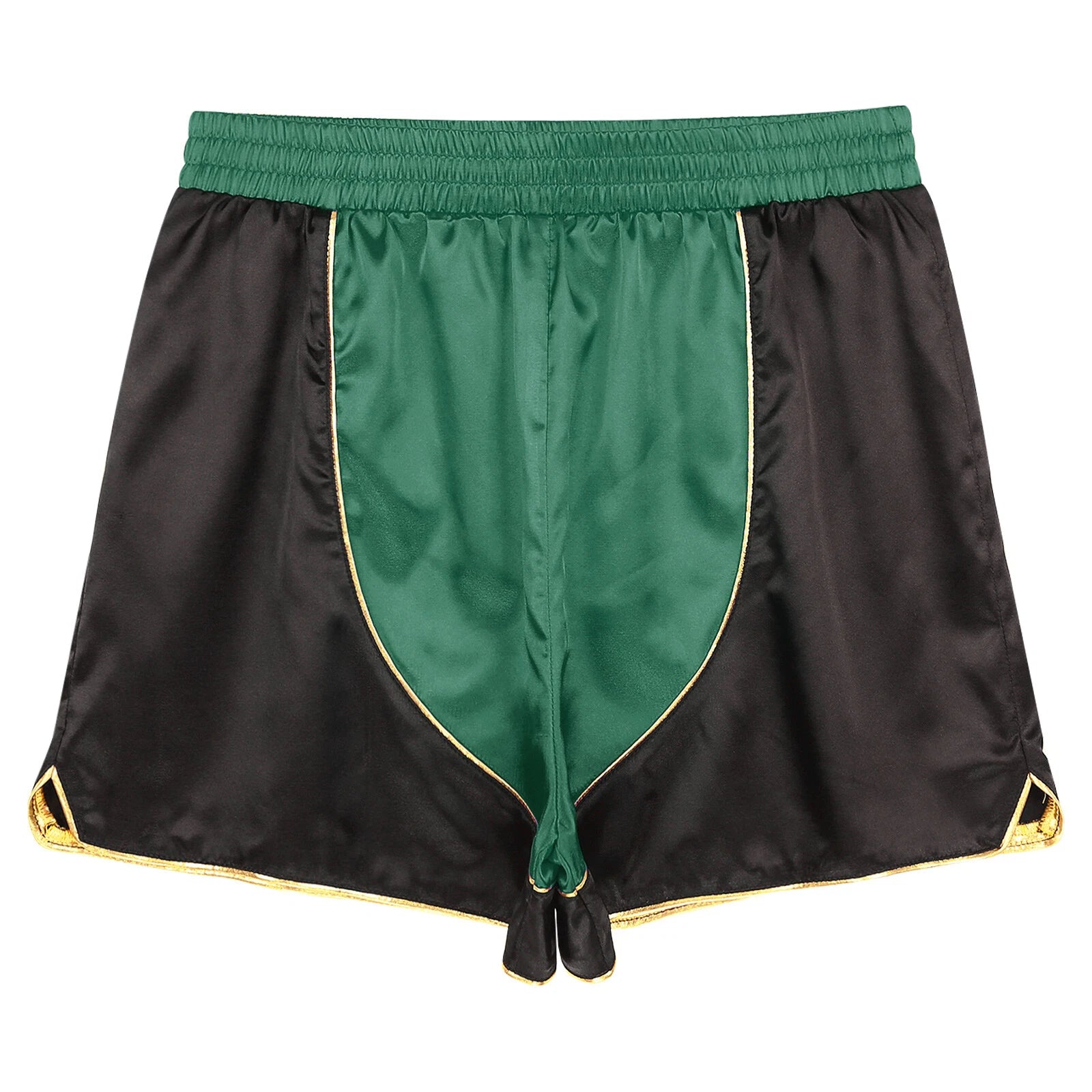 Men's Silk Satin Pajamas Set Vest Top and Boxer Shorts Sleepwear Home Loungewear