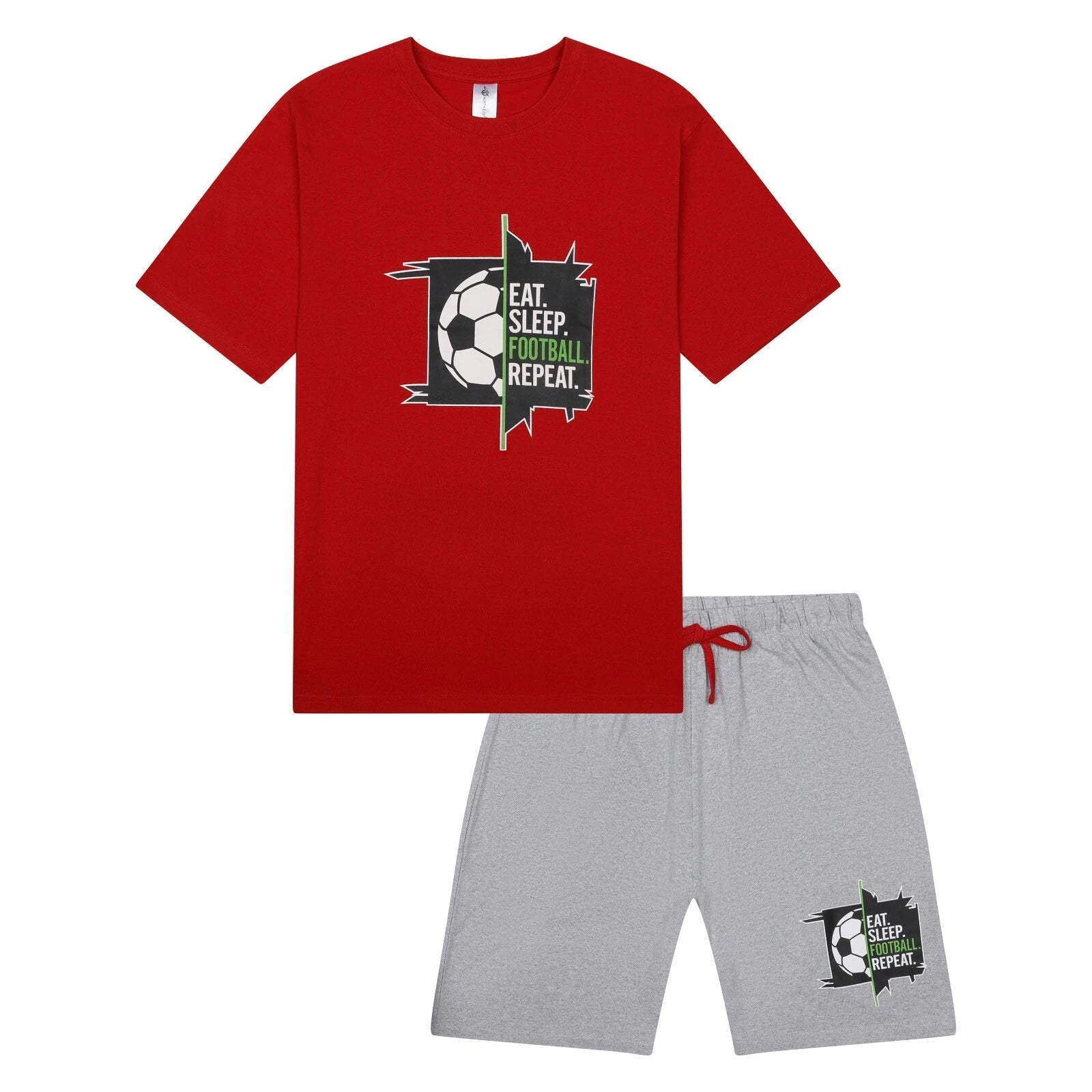 Mens Short Pyjamas Football PJ Sets Footy Night Sleep Lounge Wear L XL XXL New