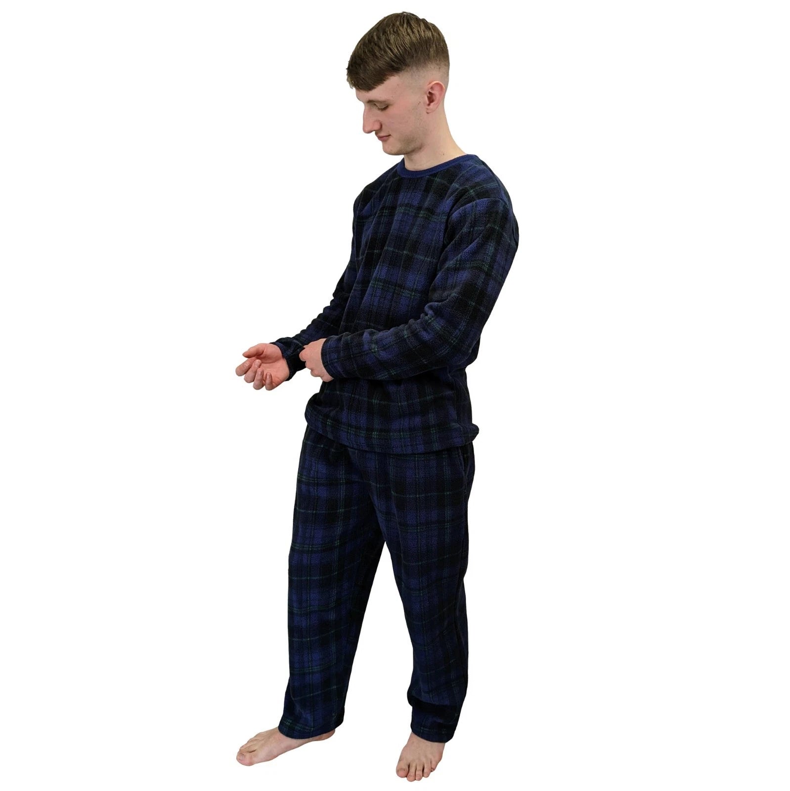 Men's Pyjama Set Fairisle Comfort Fleece Design PJS Soft Warm 2 PC S-4XL L/S PJ