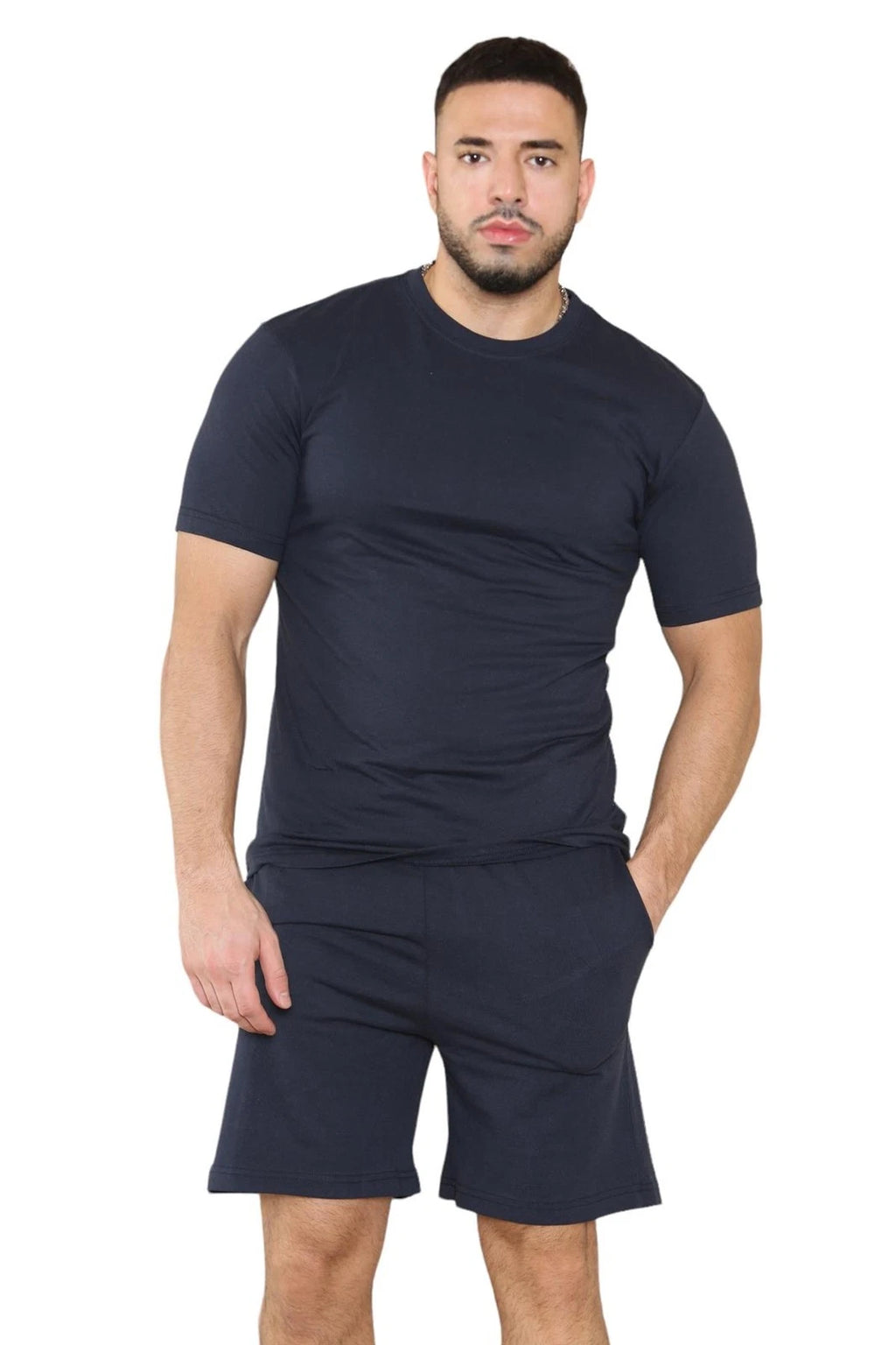 Mens Pyjamas T Shirt Shorts Set Nightwear Loungewear Short Sleeve Pjs Size S-XL