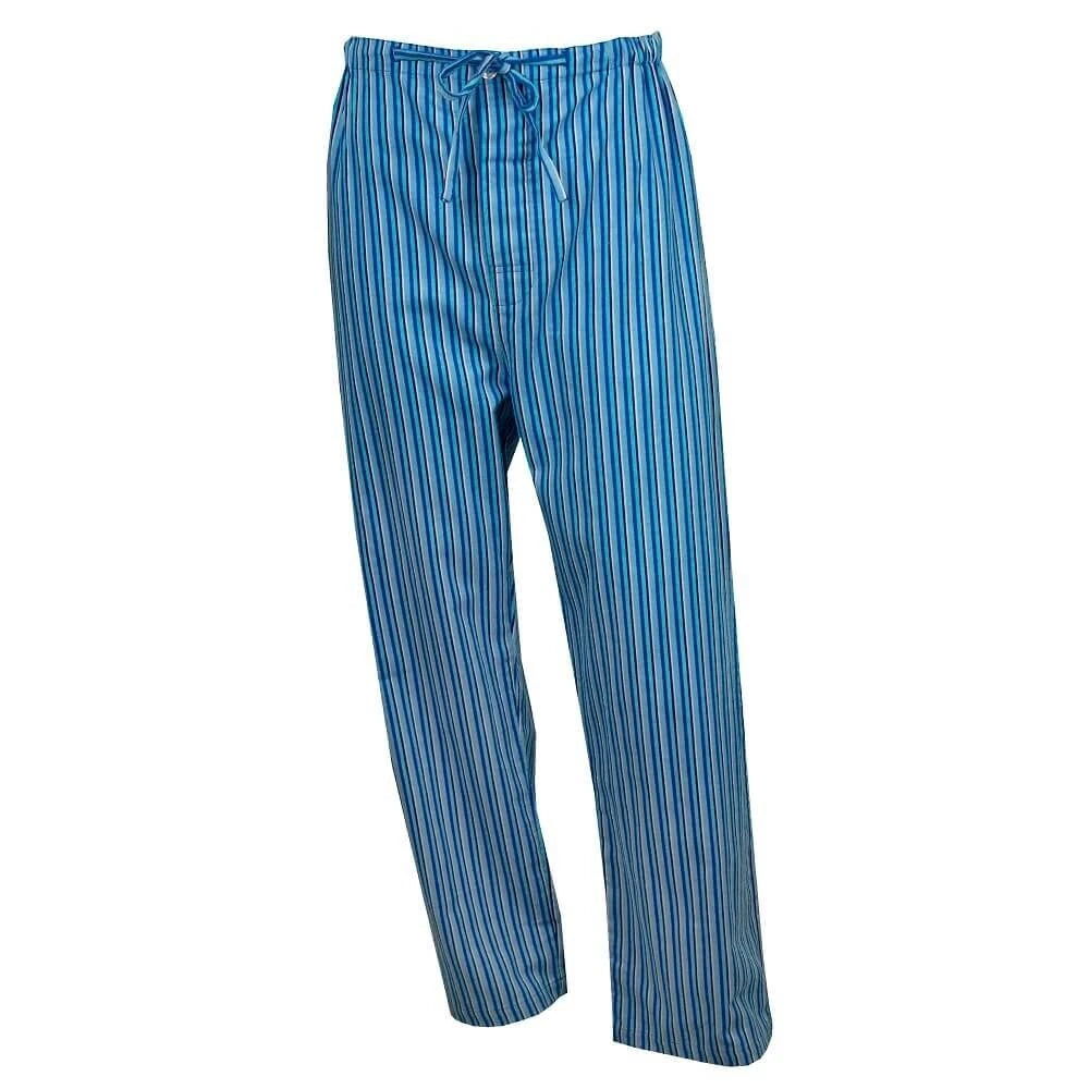 Mens Lynx Sizes S-7XL Blue Stripe Cotton Flannel Long Sleeve Pyjama Set Pjs