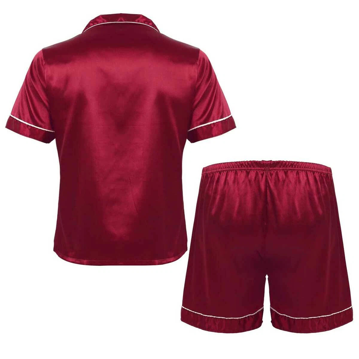 Men's Pajamas Set Soft Satin Homewear Ice Silk Bathrobes Sleepwear Nightwear