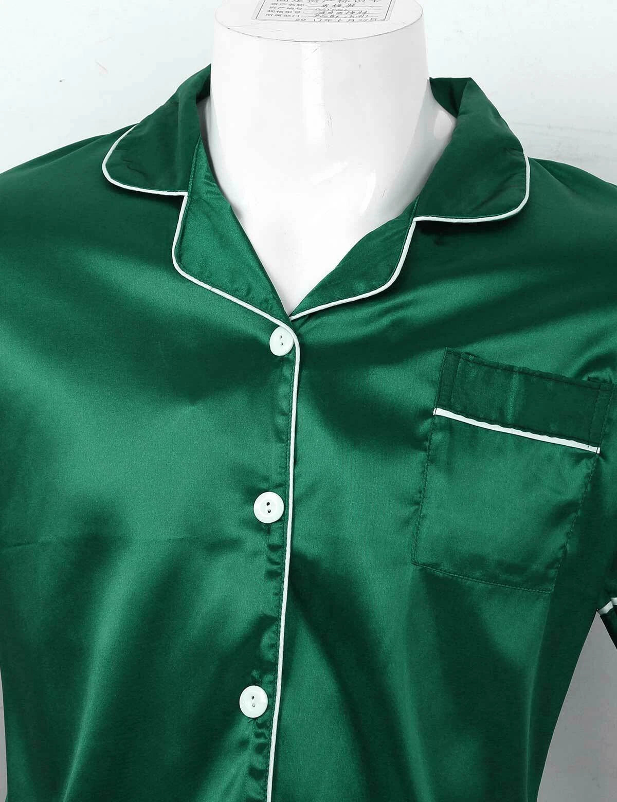 Men Silk Satin Pajamas Set Shirt Top Shorts Pants Long Robe Sleepwear Nightwear