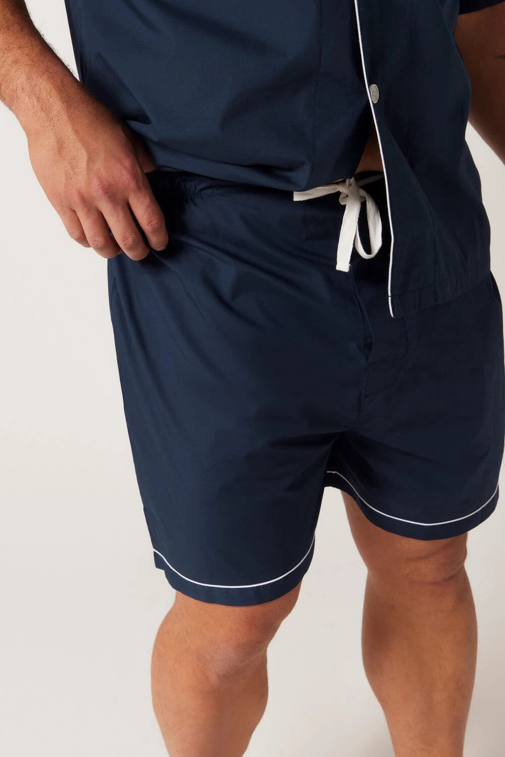 Mens Contare Sizes S-2XL Navy Blue Cotton Short Sleeve Pyjama Set Pjs - FNV
