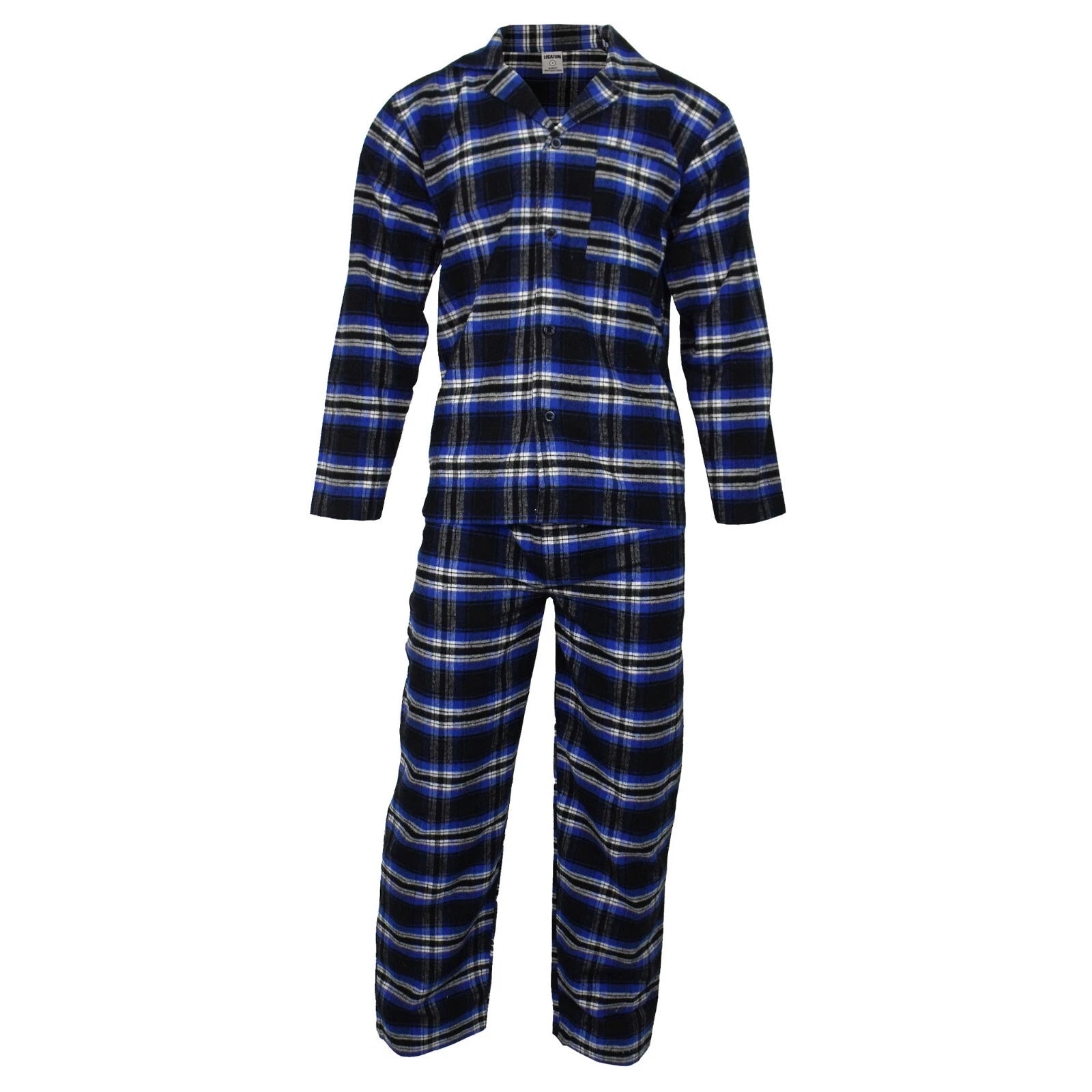 Mens Pyjamas Flannel/Brush Cotton Warm PJ Pyjama Set PJS Sizes S-4XL Nightwear