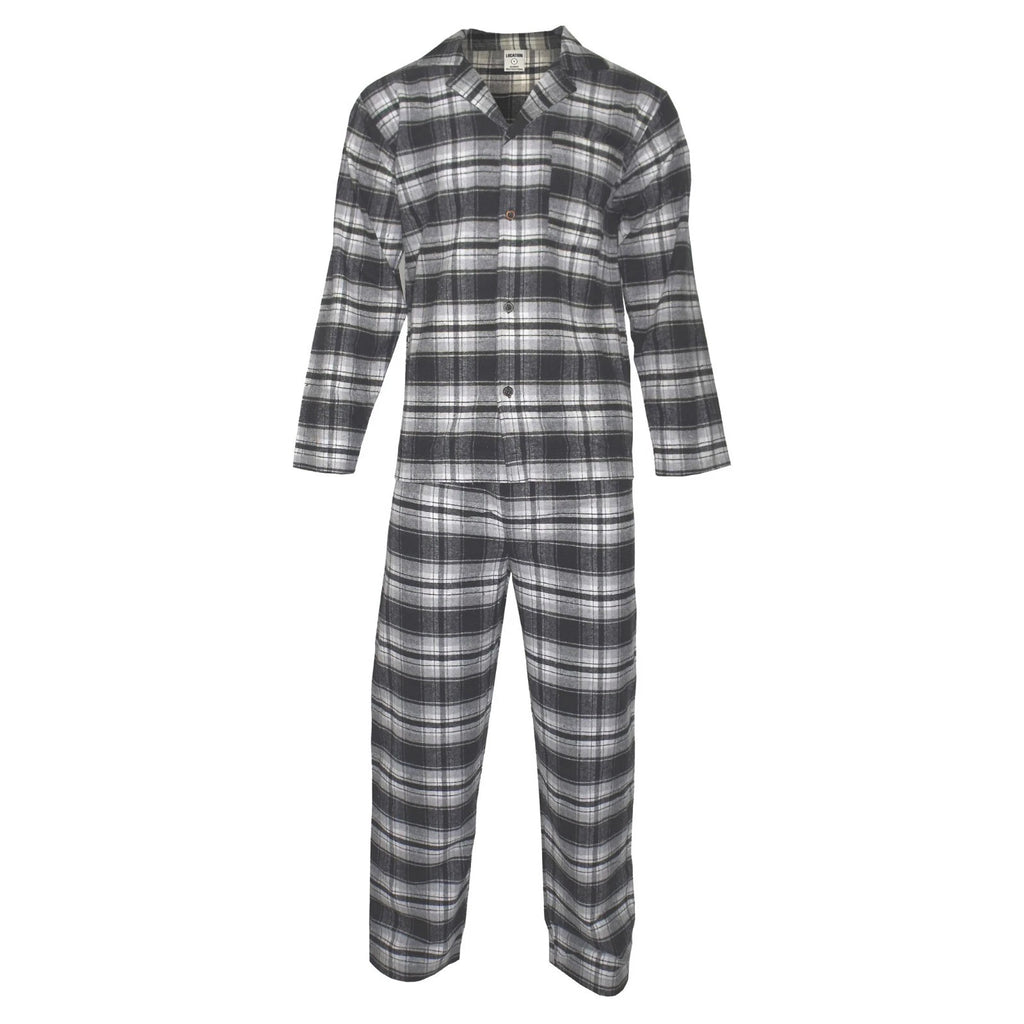 Mens Pyjamas Flannel/Brush Cotton Warm PJ Pyjama Set PJS Sizes S-4XL Nightwear