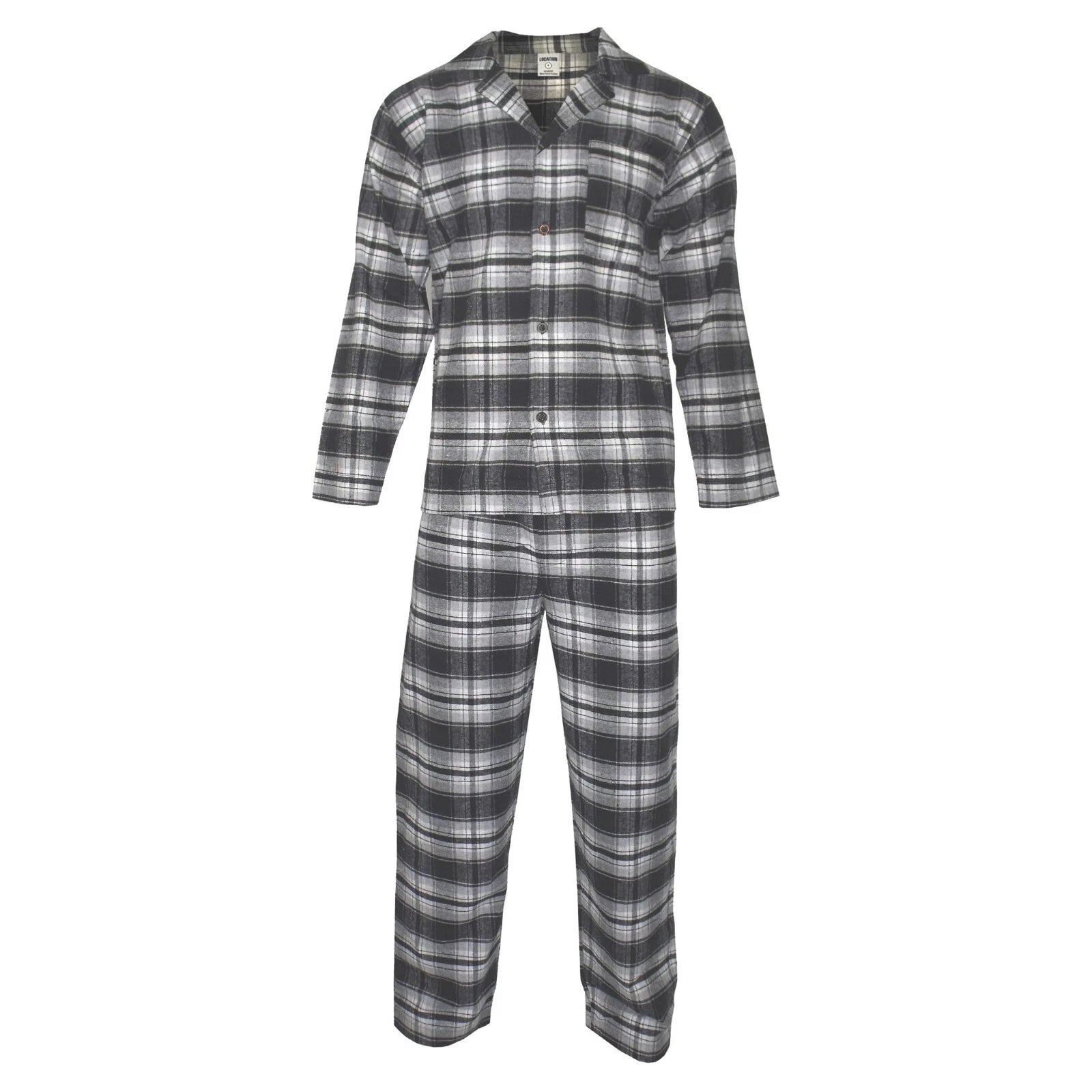 Mens Pyjamas Flannel/Brush Cotton Warm PJ Pyjama Set PJS Sizes S-4XL Nightwear