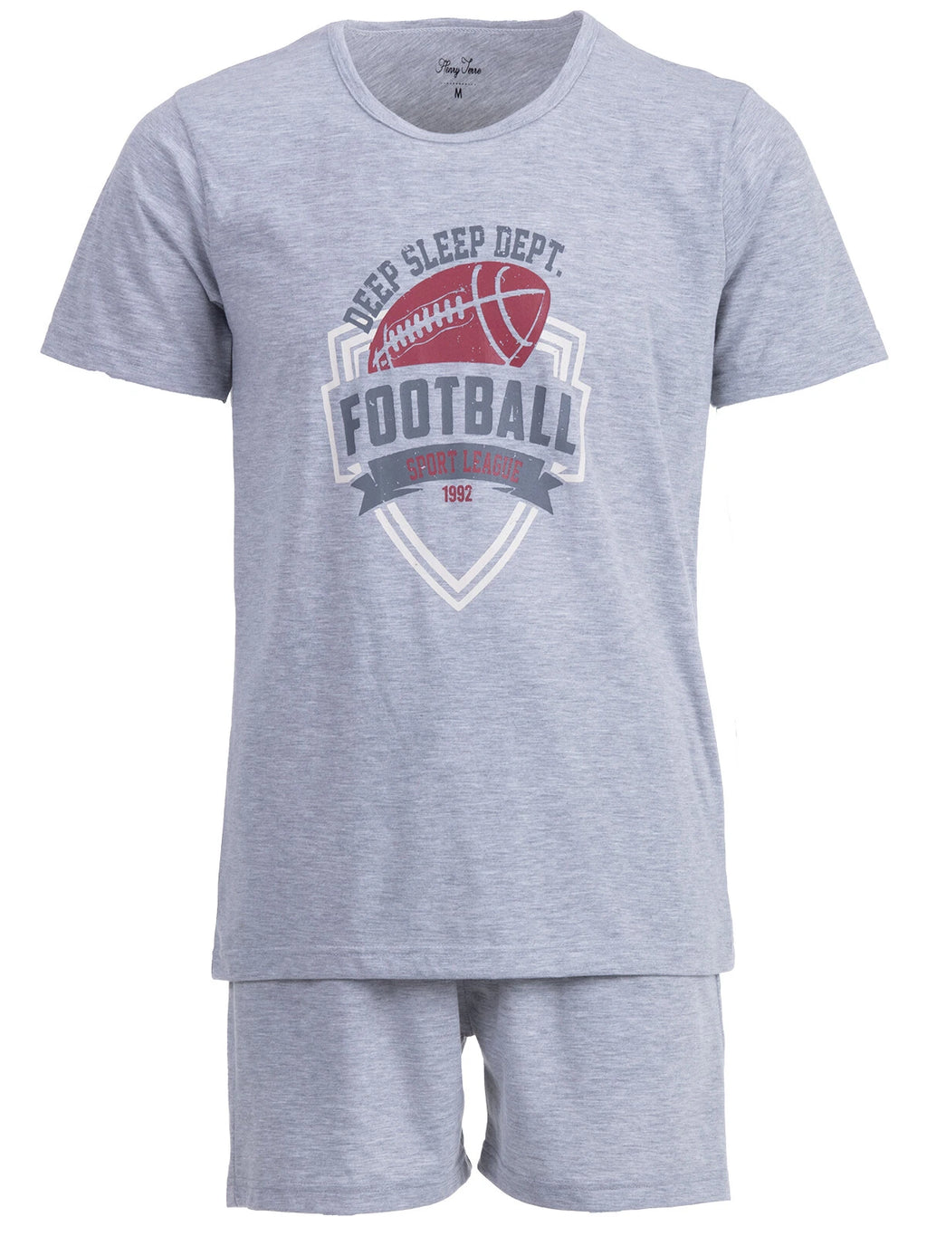Henry Terre Mens Pyjamas Shorty Paul Football Sleepwear Set M-5XL Cotton S-