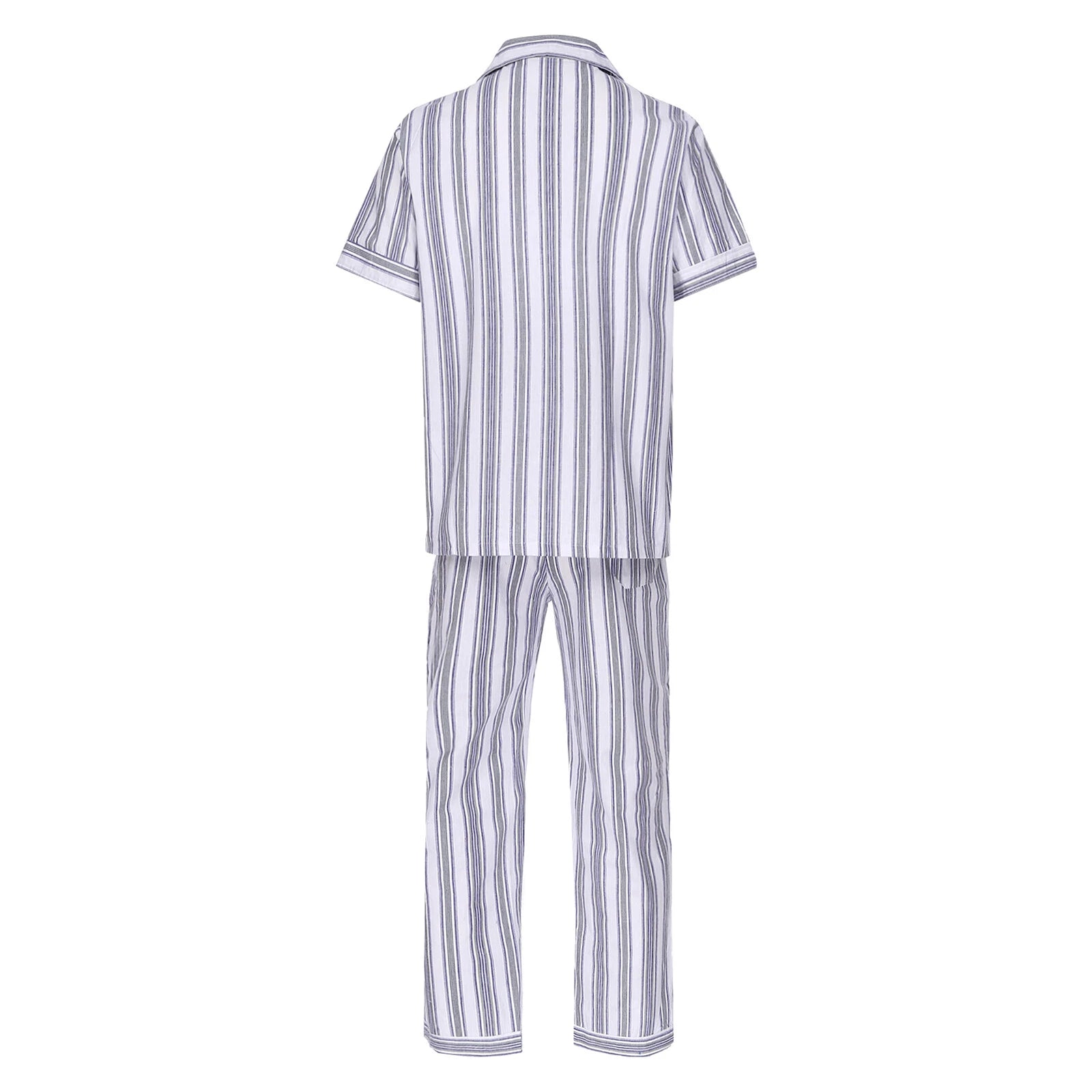 Mens Homewear 2pcs Pajama Set Sleep Sleepwear Shirt Nightgown Button Down Suits