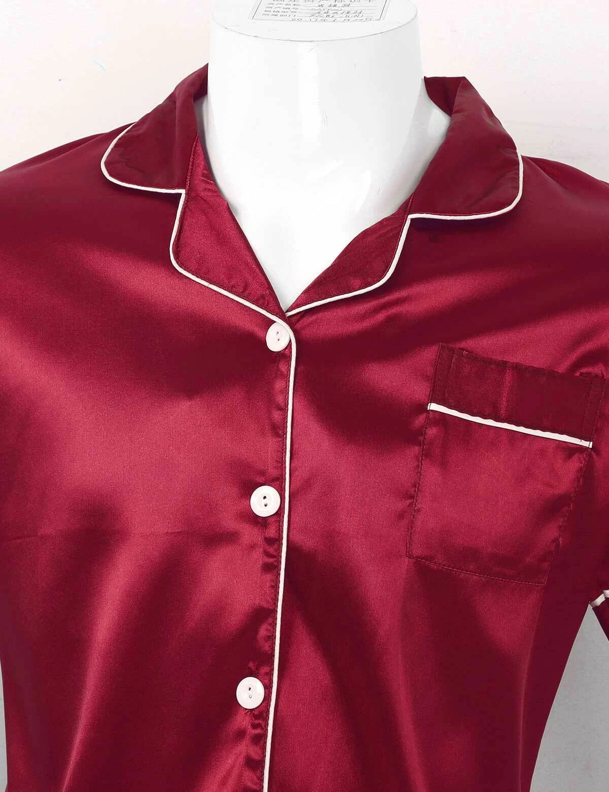 Men Silk Satin Pajamas Set Shirt Top Shorts Pants Long Robe Sleepwear Nightwear