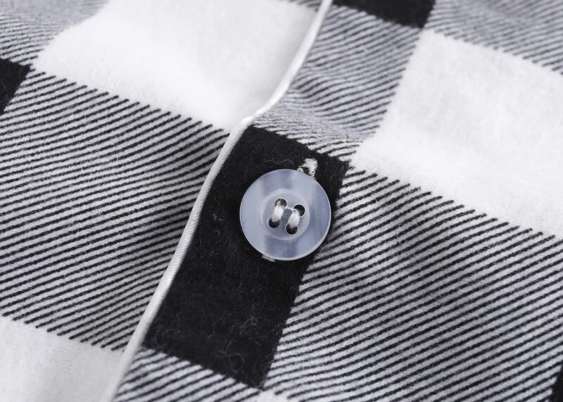 Men's Pajamas Set 100% Cotton Sleepwear Long Sleeve Button Top Pants Nightwear