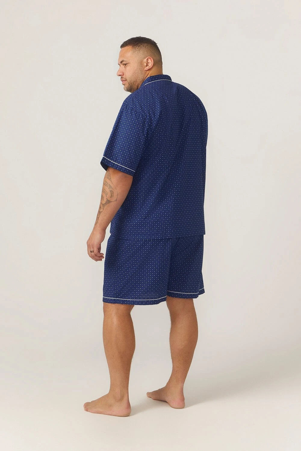 Mens Contare Sizes S-4XL Navy Blue Cotton Short Sleeve Pyjama Set Pjs - SPN