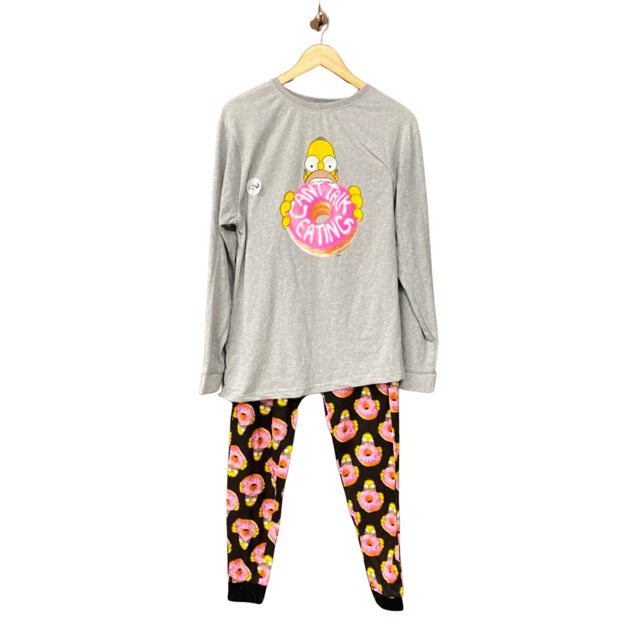 Men's Simpsons PJ Pyjama M L XL Long Sleeve Cuffed Ankle