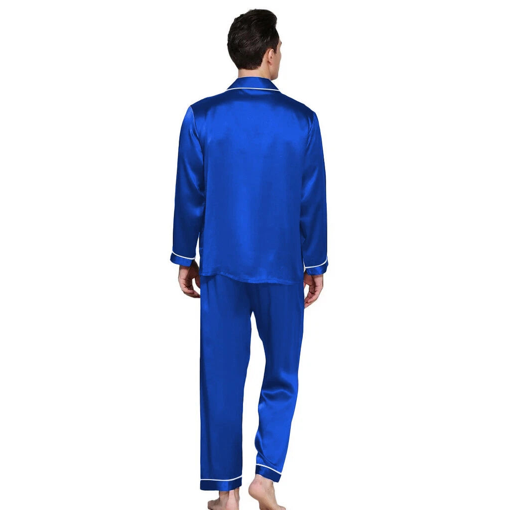 Mens Silk Satin Pajama Set - Top and Bottom  ** Great Gift  Idea  **