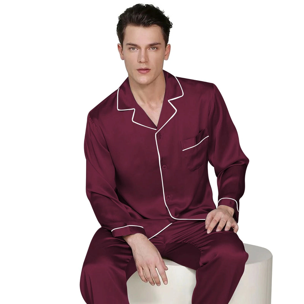 Mens Silk Satin Pajama Set - Top and Bottom  ** Great Gift  Idea  **