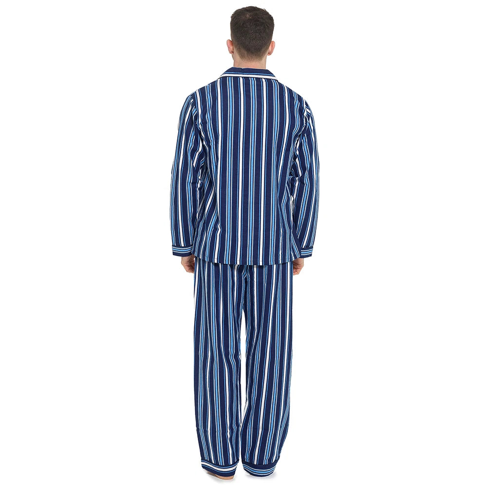Mens BRUSHED Cotton PYJAMAS Set Winter Warm Traditional 100% Cotton FLANNEL PJs