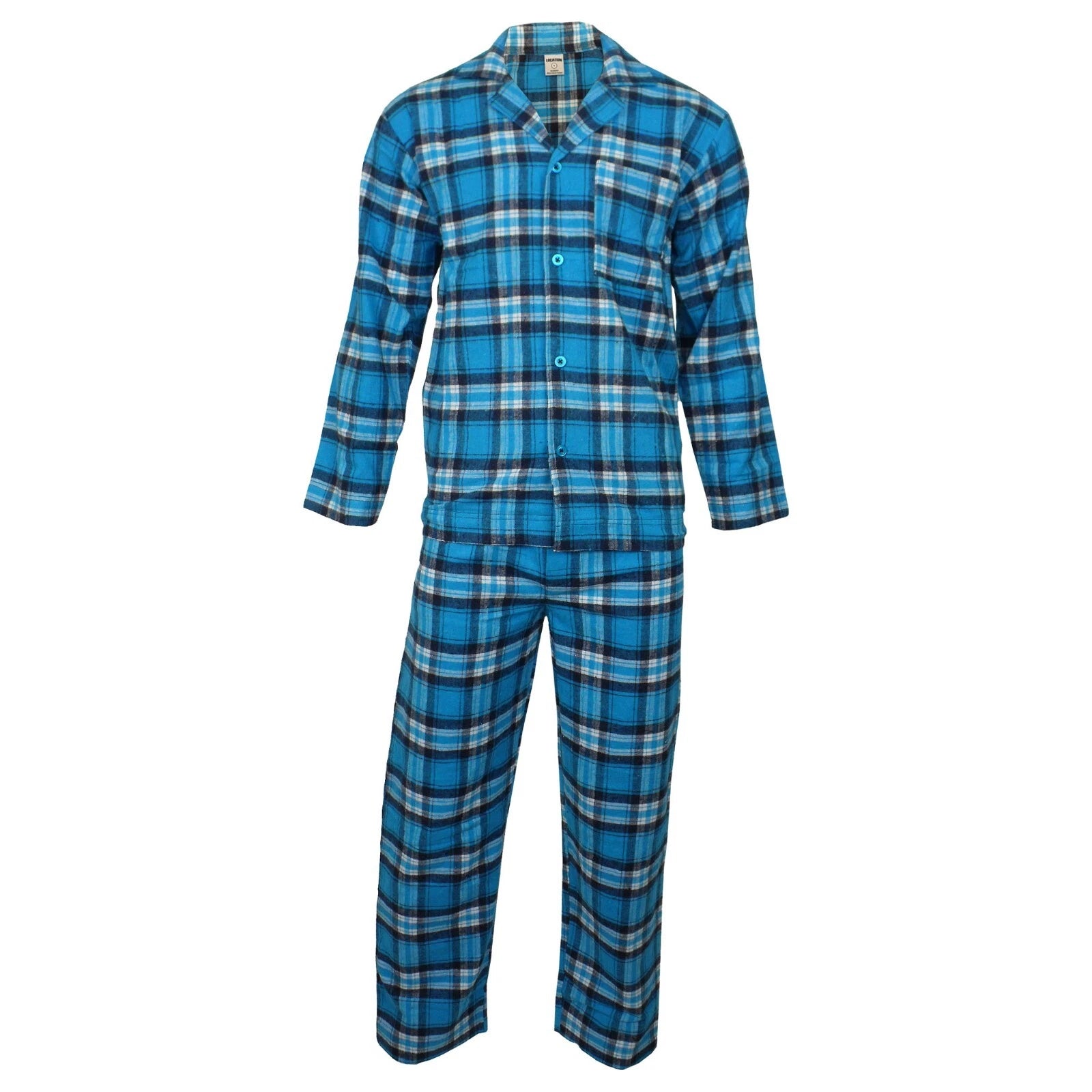 Mens Pyjamas Flannel Brushed Cotton Check Stripe Pyjama Set PJS Sizes S  2XL 3XL