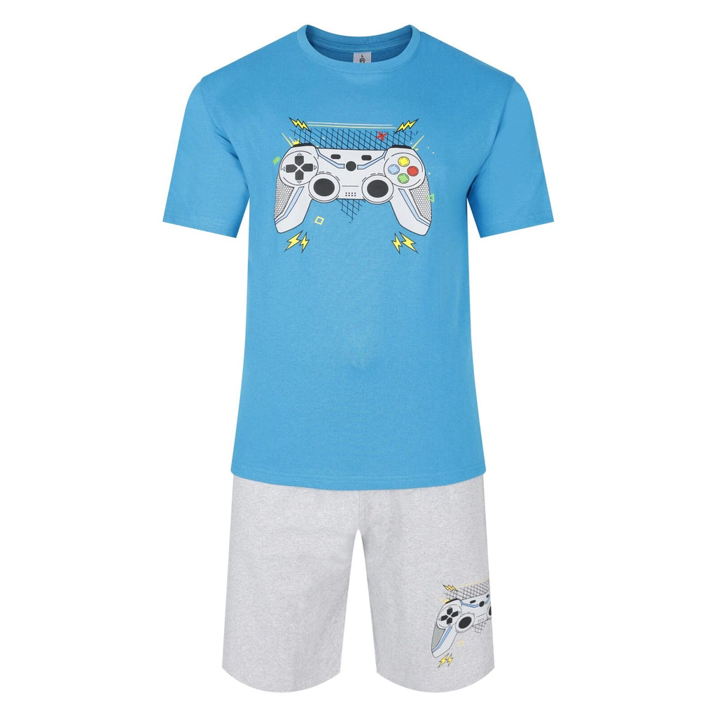 Mens Short Pyjamas Gamer PJ Sets Gaming Night Sleep Lounge Wear L XL XXL New