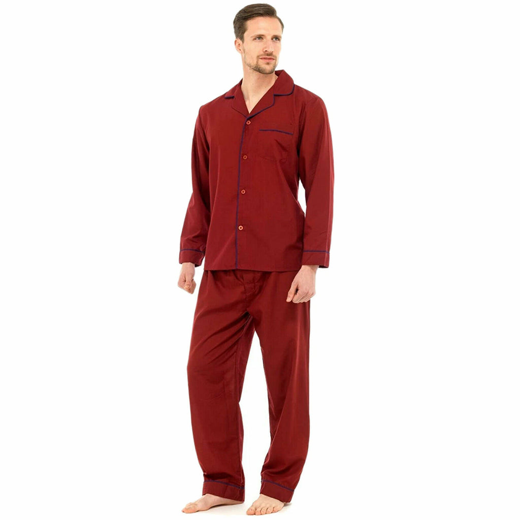 MENS PYJAMAS SETS CLASSIC PLAIN PJS NIGHTWEAR TOP BOTTOMS LOUNGE PANTS TROUSERS